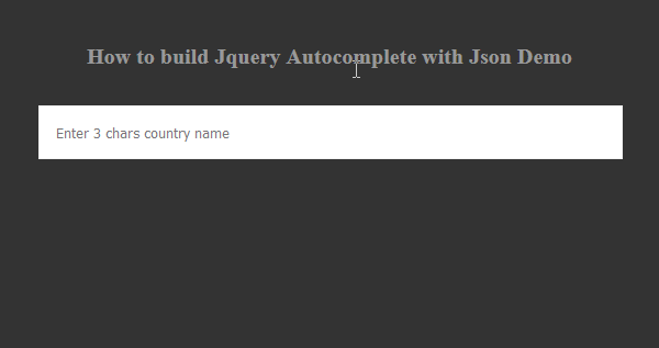  How to build Jquery Autocomplete with Json