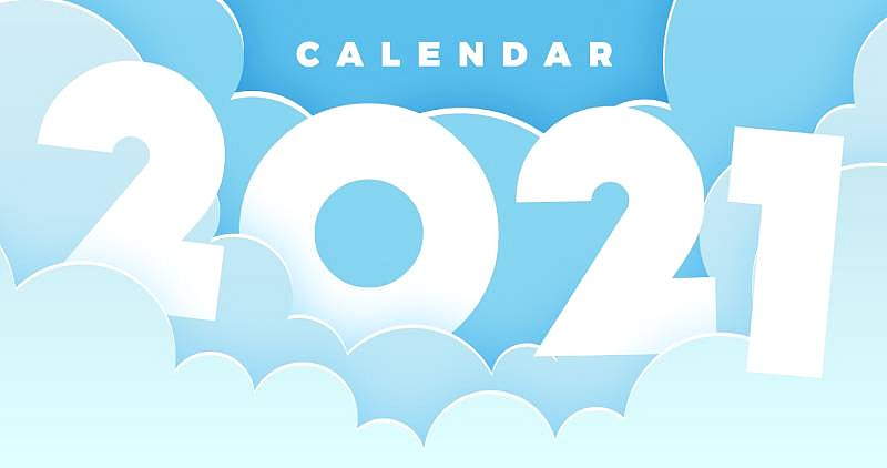  10 Free Calendar 2021 vector